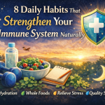 ย Strengthen Your Immune System Naturally with 8 Daily Habits Also read : How to Manage Chronic Health Conditions Naturally and Safely How to Build a Daily Wellness Routine That Actually Sticks How to Improve Senior Wellness Naturally : 7 Simple Daily Habits 6 Simple Daily Habits to Strengthen Family Wellness How to Reduce Stress Naturally in Just 10 Minutes (Simple Daily Techniques) How to Boost Womenโs Energy Levels Naturally:5 Daily Habits How to Build a Healthy Daily Routine : 7 Simple Steps for Better Wellness 10 Simple Daily Wellness Habits to Improve Your Overall Health Naturally 9 Simple Lifestyle Habits to Improve Daily Wellness Naturally 8 Proven Ways to Build Fitness Consistency Without Burning Out Morning vs Evening Routines: Which Is Better for a Healthy Lifestyle? 7 Morning Habits That Boost Mental Wellness and Reduce Daily Stress Naturally Calm Your Mind Naturally: 7 Natural Ways Just 10 Minutes a Day Improve Sleep Quality Naturally :10 Evening Habits